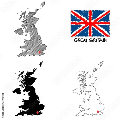 Grossbritannien England Karte Gezeichnet Umriss Schraffiert Mit Fahne Buy This Stock Vector And Explore Similar Vectors At Adobe Stock Adobe Stock