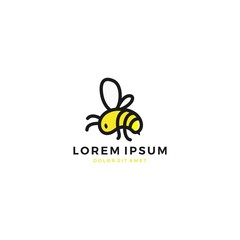 Wall Mural - cute bee logo vector icon template