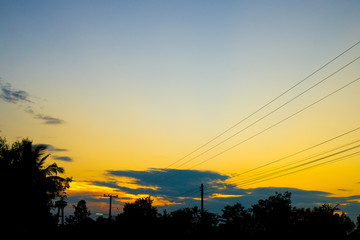 electronic pole on sky background.