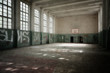 Verfallene Turnhalle in einer verlassenen sowjetischen Kaserne