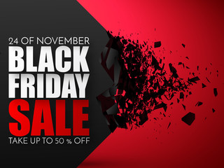 Wall Mural - Black Friday Sale Abstract Background. Vector Banner with explosion effect.