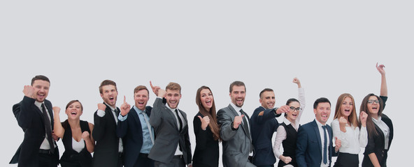 Wall Mural - Happy business group. happy business team celebrating victory