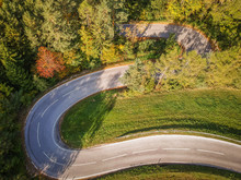 S-shaped Road Through The Forest - Aerialphotography - Drone Picture