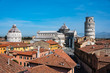Skyline of the Cathedral, Baptistery and Tower in Pisa, Italy.