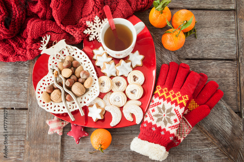 Fotografía Verschiedene Plaetzchen zu Weihnachten