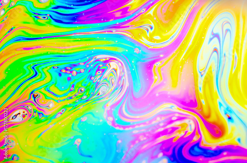 Photo  Beautiful psychedelic abstractions in soap foam