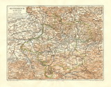 Fototapeta Mapy - Map of Austria-Hungary above the river Enns (from Meyers Lexikon, 1896, 13/328/329)