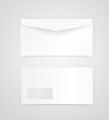 Aufkleber - Blank white envelope vector mock-up. Identity template