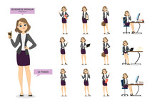 Businesswoman Character Set.