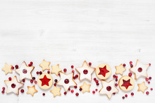 Background With Traditional Linzer Cookies