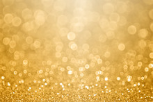 Gold Celebration Background For Anniversary, New Year Eve, Christmas, Falling Coins, Wedding Or Birthday