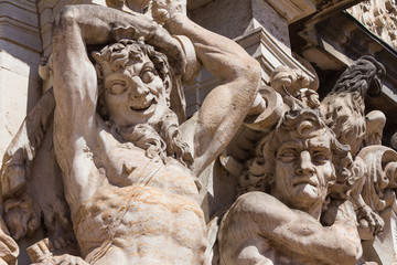 Satyrs. Statues, Zwinger, Dresden, Saxony, Germany.