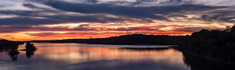 Brilliant Sunset on Cumberland River in Tennessee