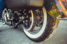 Rear Wheel Of Motorcycle With Belt Transmission Rotation
