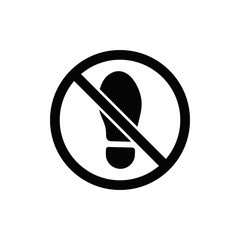 No foot step sign. Vector precede sign, simple illustration