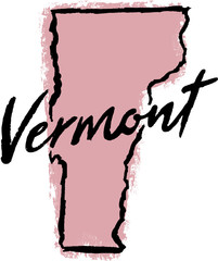 Wall Mural - Hand Drawn Vermont State Design
