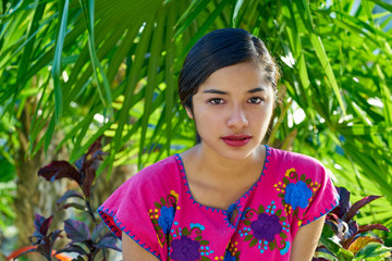 Mexican latin woman with mayan dress