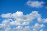 Fototapeta Na sufit - Blue summer sky white cumulus clouds