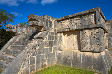 Poster - Chichen Itza snake head in Mexico