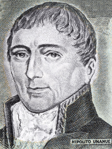 Hipolito Unanue portrait from old Peruvian money Poster