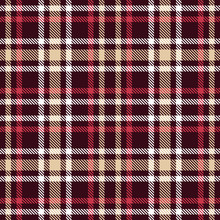 Red And Brown Tartan Seamless Vector Pattern. Checkered Plaid Texture.