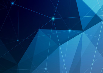 Wall Mural - Dark blue abstract polygonal geometric background layout
