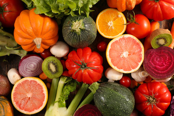 Poster - assorted raw fruit and vegetable