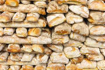 Loafs of bread background