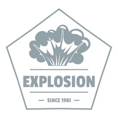 Wall Mural - Weapon explosion logo, simple gray style