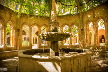 Historic Architecture - Fountain In Valmagne Abbey, France