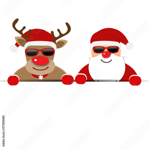 Weihnachtsmann und Rentier Stock-Vektorgrafik | Adobe Stock