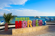 Puerto Morelos word sign in Riviera Maya