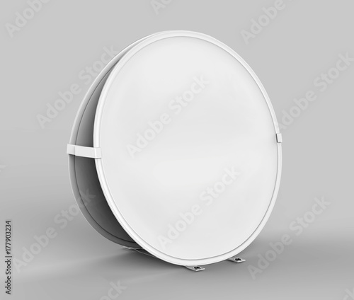 Blank White Circle Frame Pop Up Advertising Banner Are Ideal For