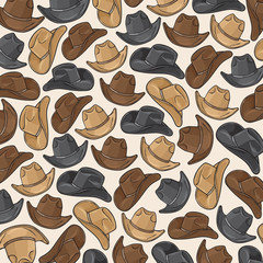 background pattern with cowboy hats