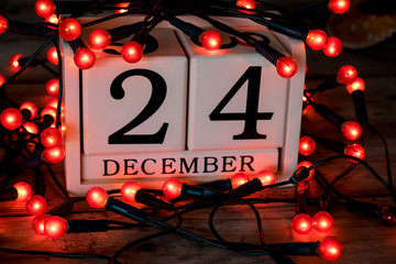 December 24th, christmas eve, date on calendar