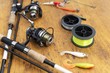 Pike fishing tackle background