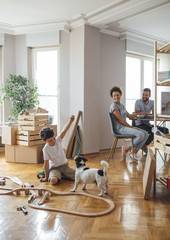 Wall Mural - Family Moving in New Home