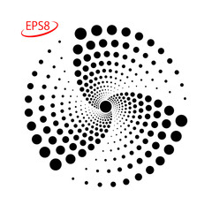 Wall Mural - circle logo design. vector illustration of spiral monochrome dots. easy to change the colors.