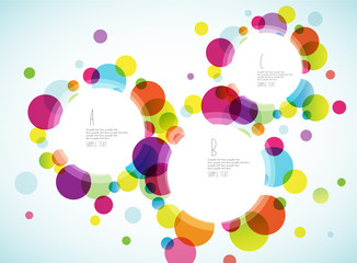 Wall Mural - random colorful bubbles with place for your text.