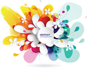 Wall Mural - abstract colored background with different shapes.
