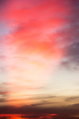 Beautiful color light sky with cloud background from sunset