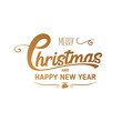 Christmas and new year typographical on wight background. Vector