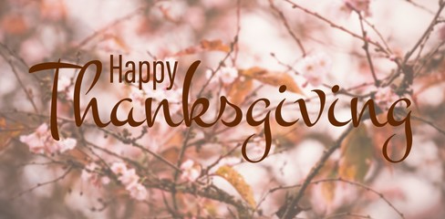 Sticker - Composite image of illustration of happy thanksgiving day text