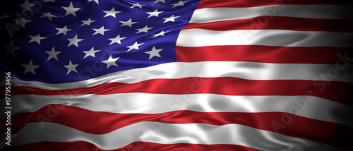 Photo National flag of the United States of America 3D panoramic illustration