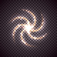Wall Mural - Vector spiral galaxy isolated on transparent background. Beautiful abstract cosmic wallpaper. Shining stars pattern. Creative space illustration.