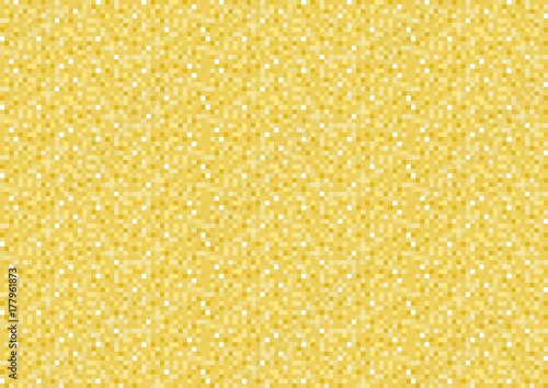 Yellow Pixel Seamless Background - Colored Illustration, Vector