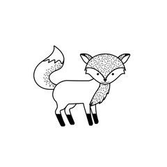 Sticker - line cute fox wild animal icon