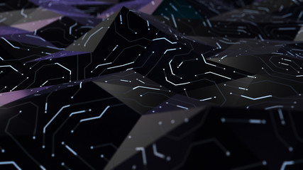 Wall Mural - abstract circuit board futuristic background. server computer code processing technology with bokeh.