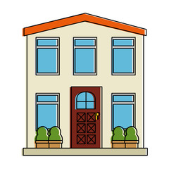 Wall Mural - mansion front isolated icon