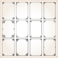 Canvas Print - decorative frames and borders rectangle proportions set 7
